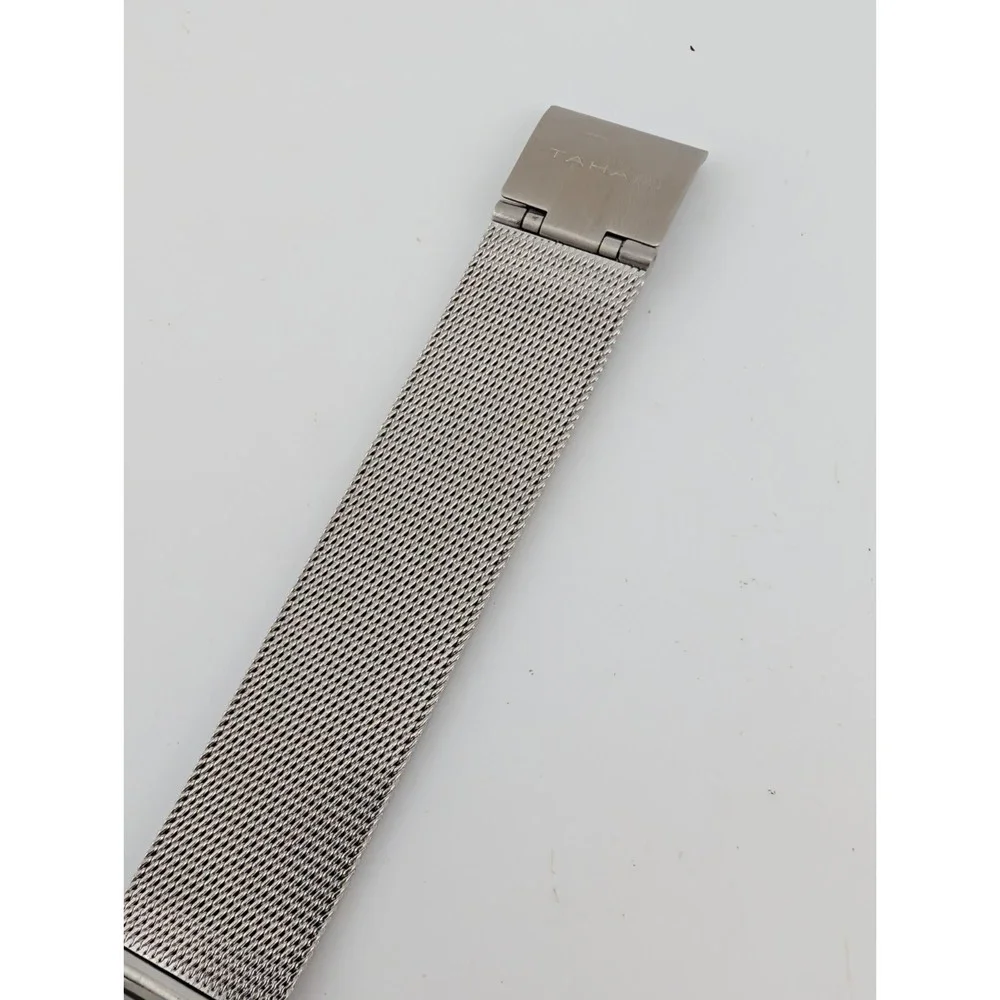 Tahari‎ Watch Women 33mm Case Blue Dial Mesh Metal Adjustable Band- New Battery